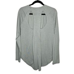Under Armour Pullover Top Sz Small Heather Gray Keyhole‎ Back Long S Athleisure